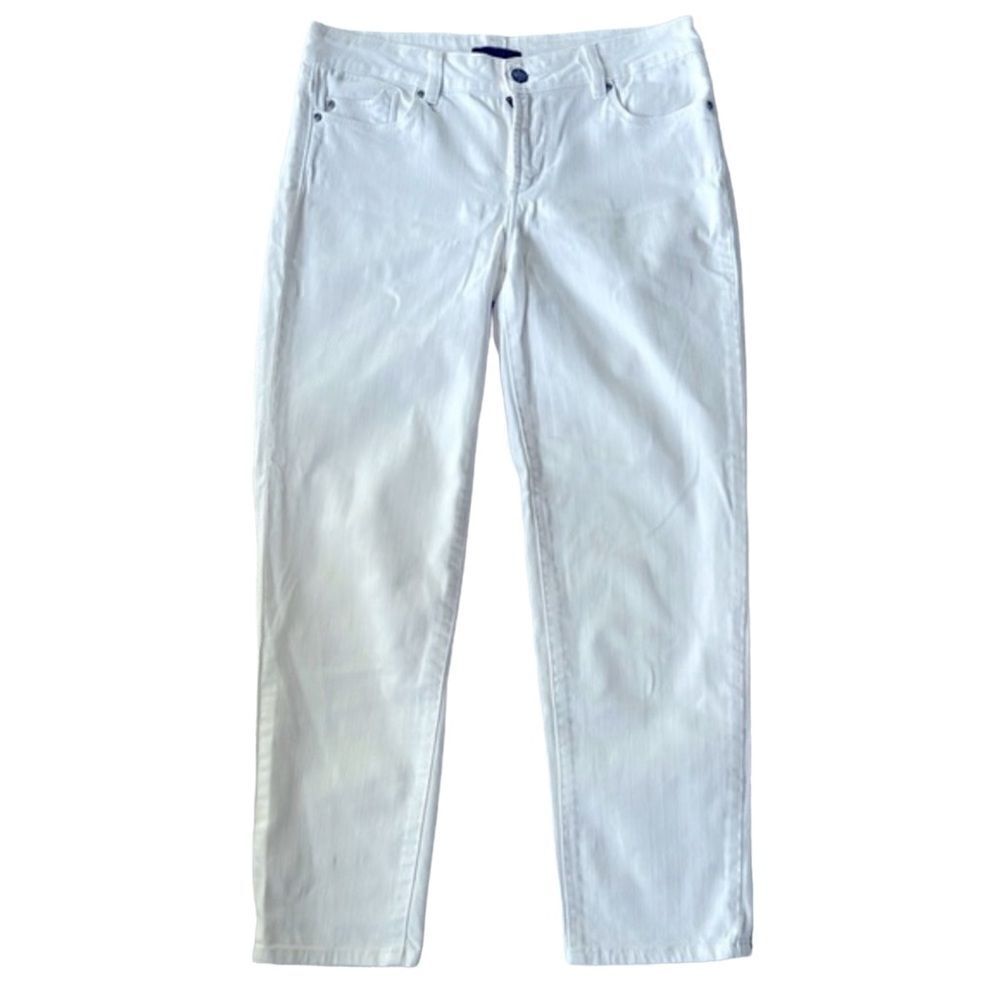 NYDJ Women's Alisha Fitted White Ankle Summer Jeans Lift x Tuck Technology sz 2